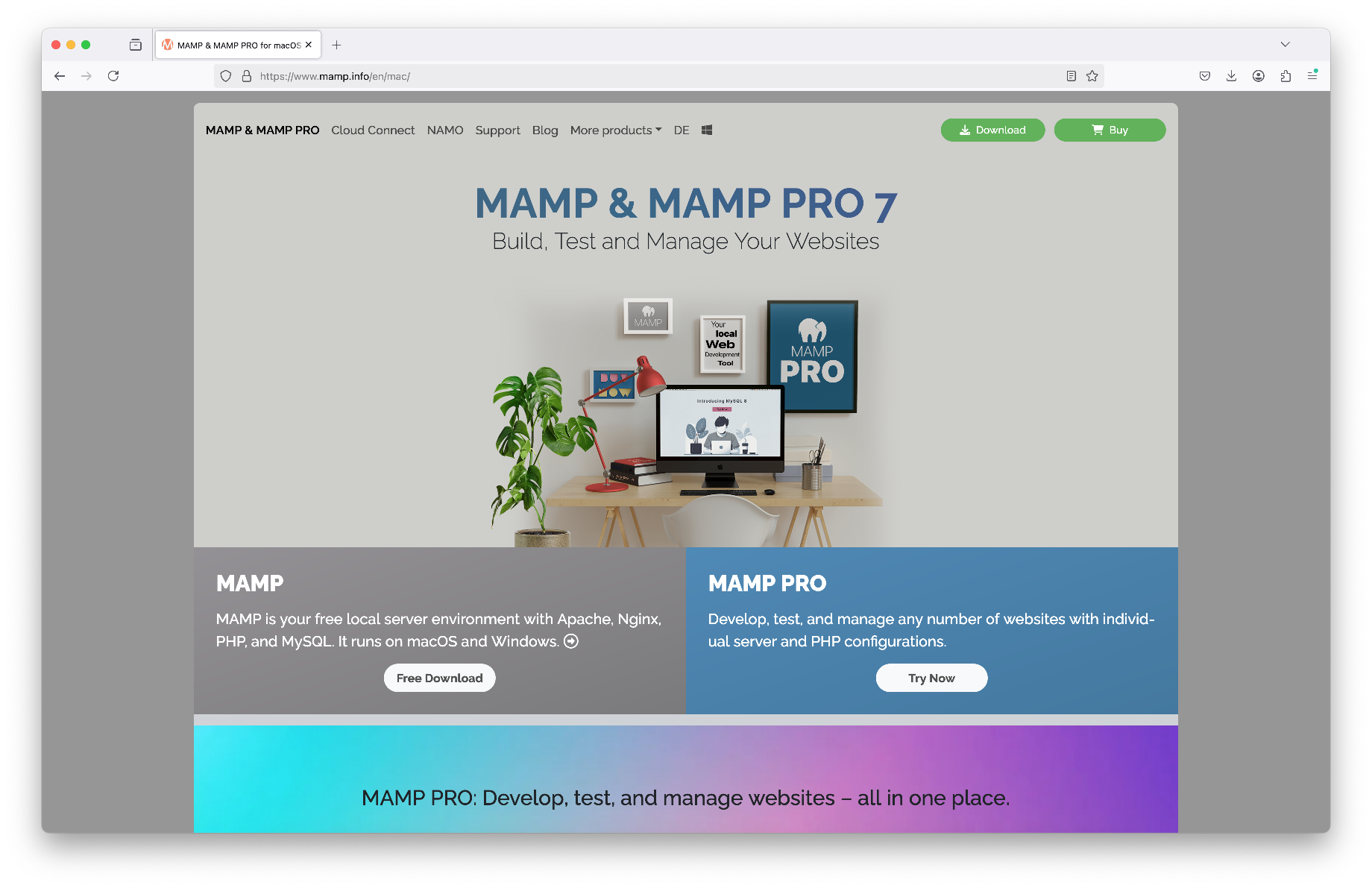 MAMP website screenshot