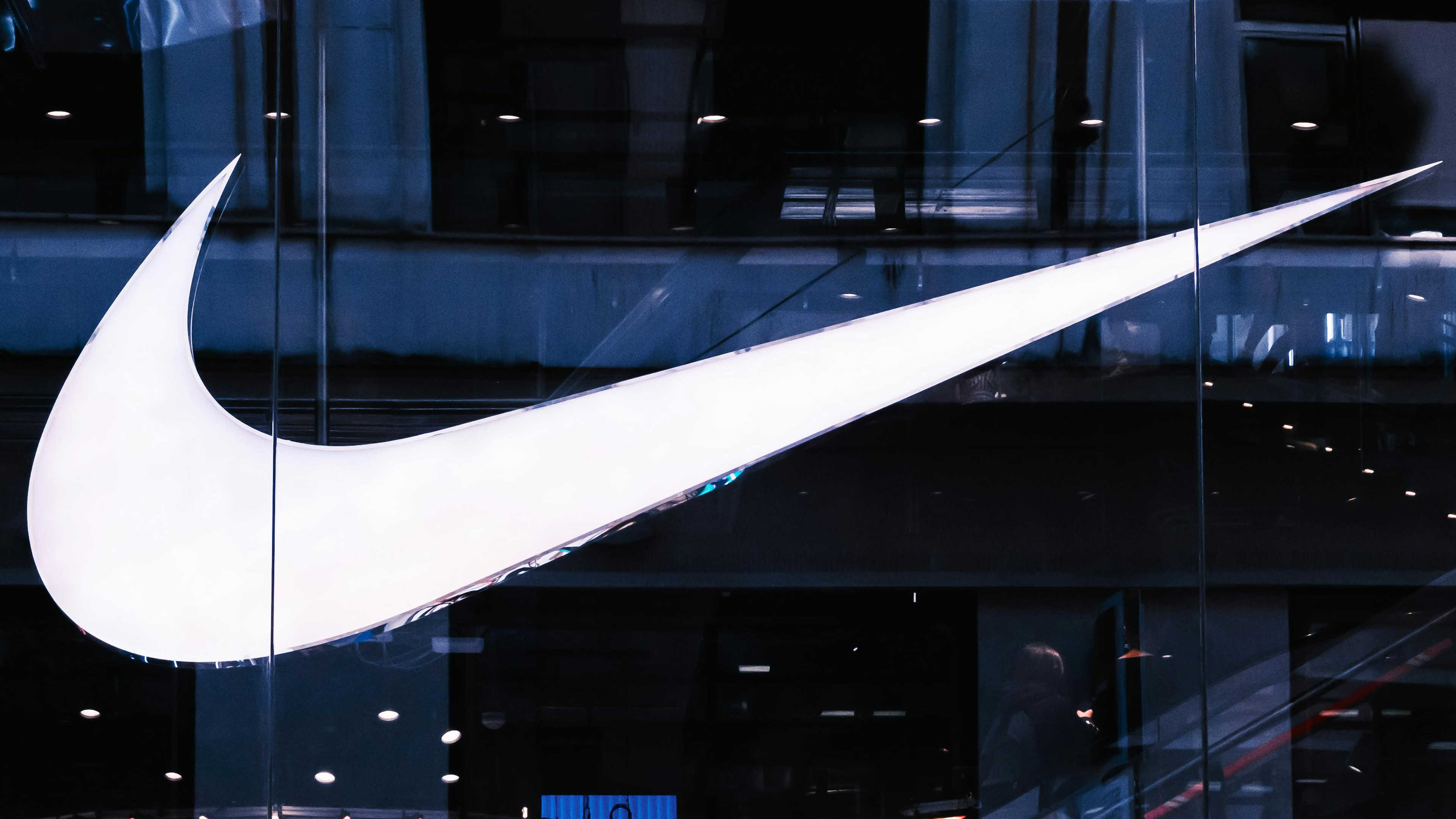 Nike logo on a storefront