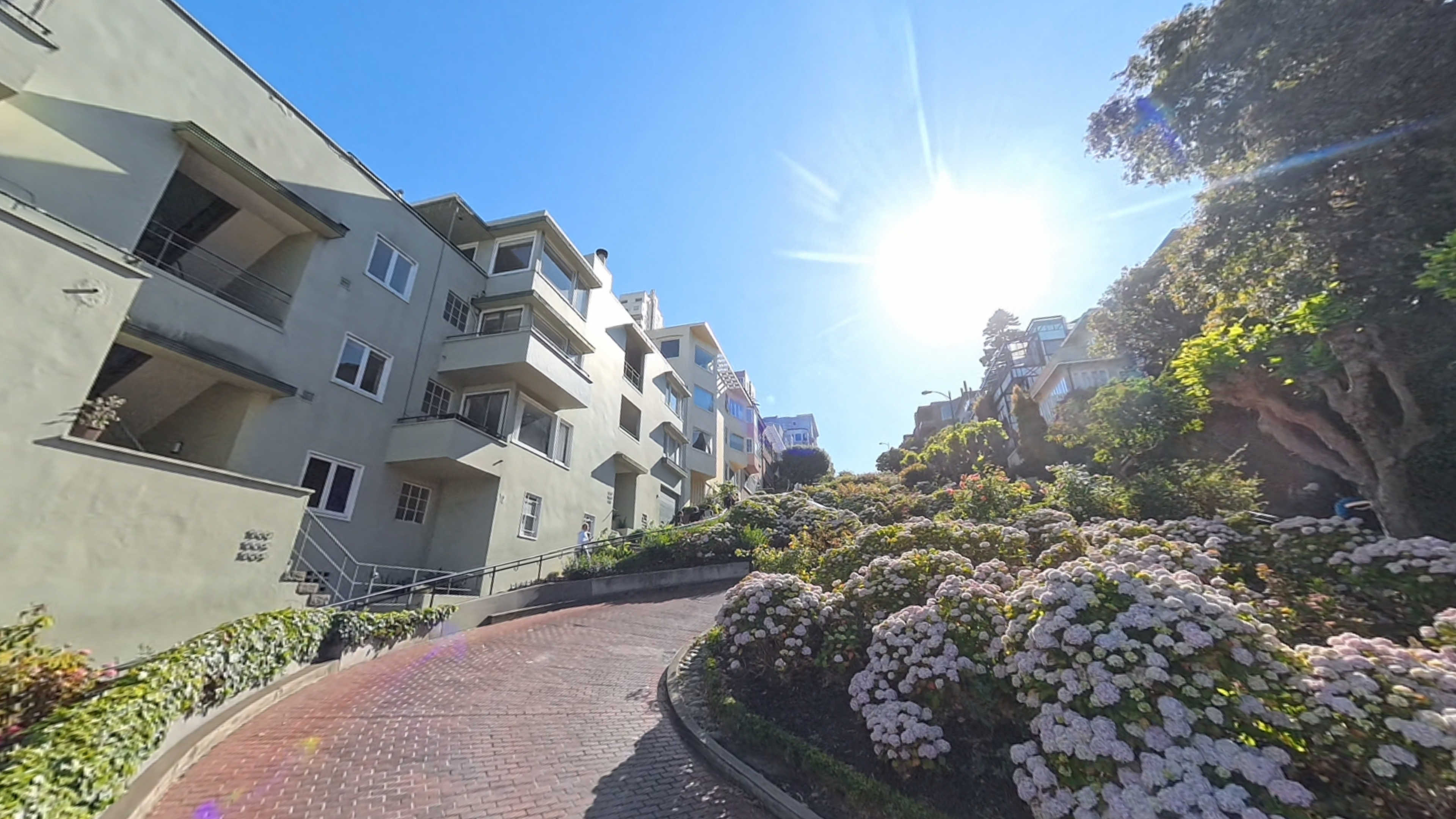 Shot up Lombard Street from the bottom