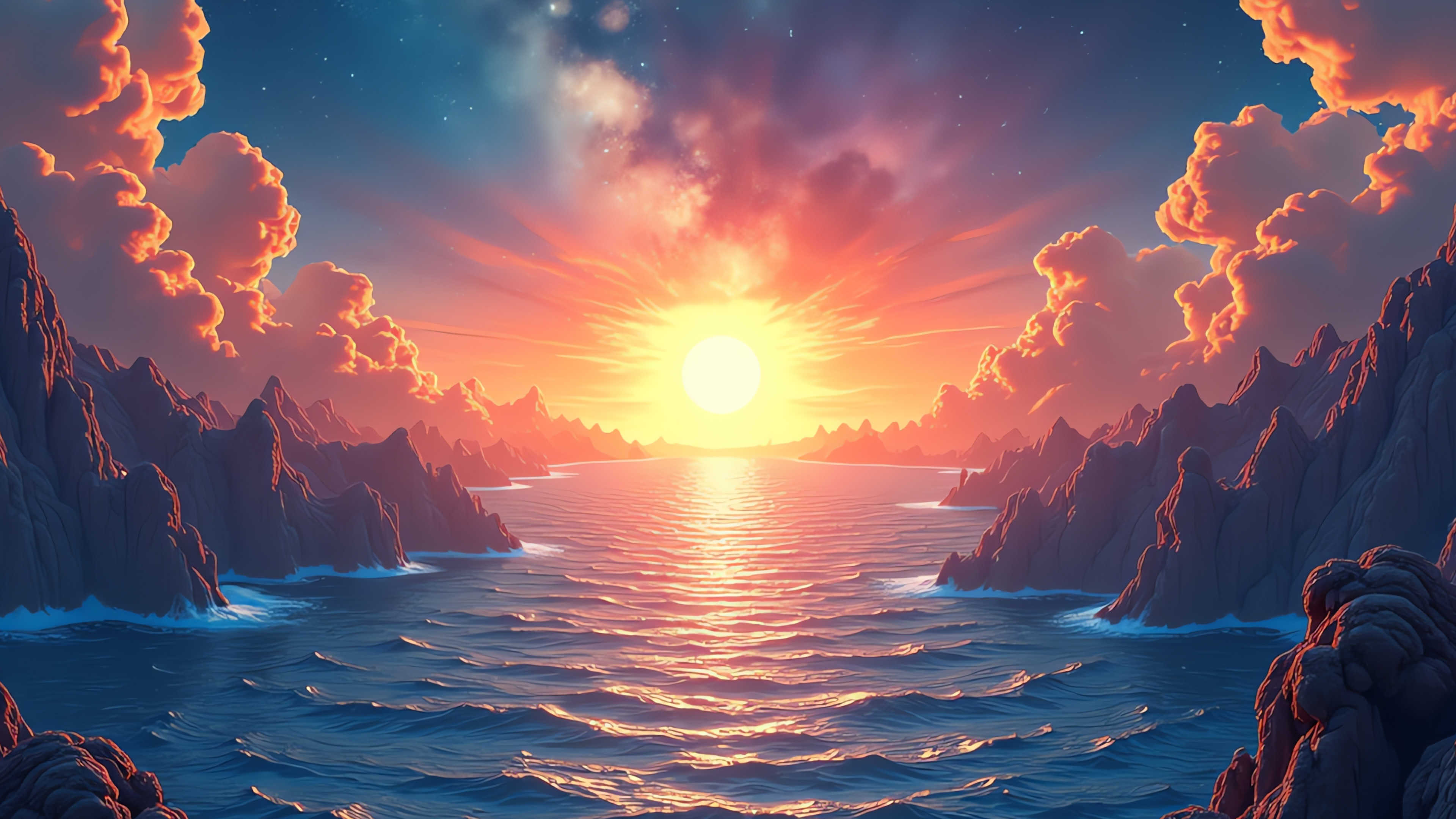 A wide river leading into a bay