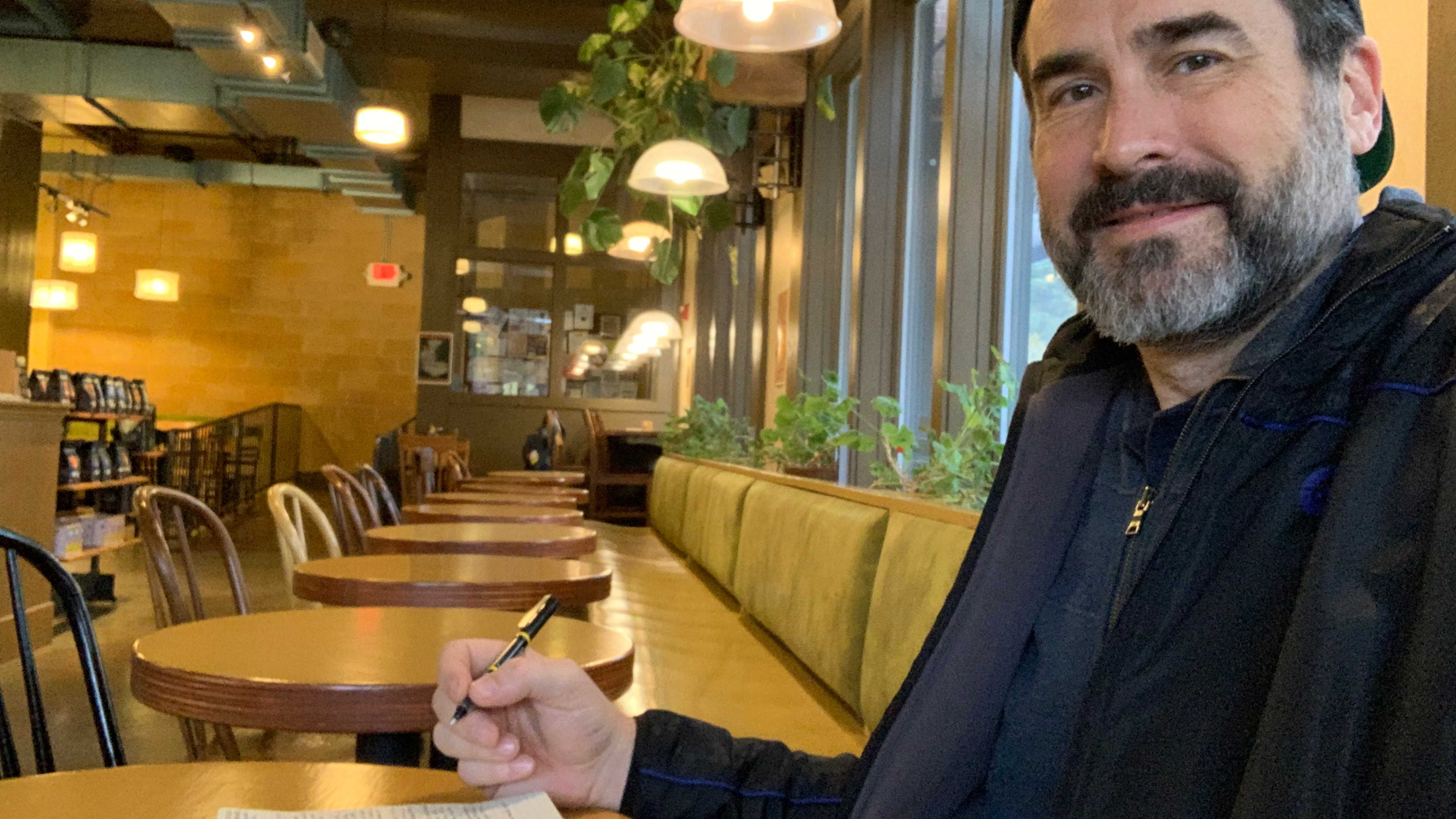 A selfie at the Colectivo coffee shop in Shorewood