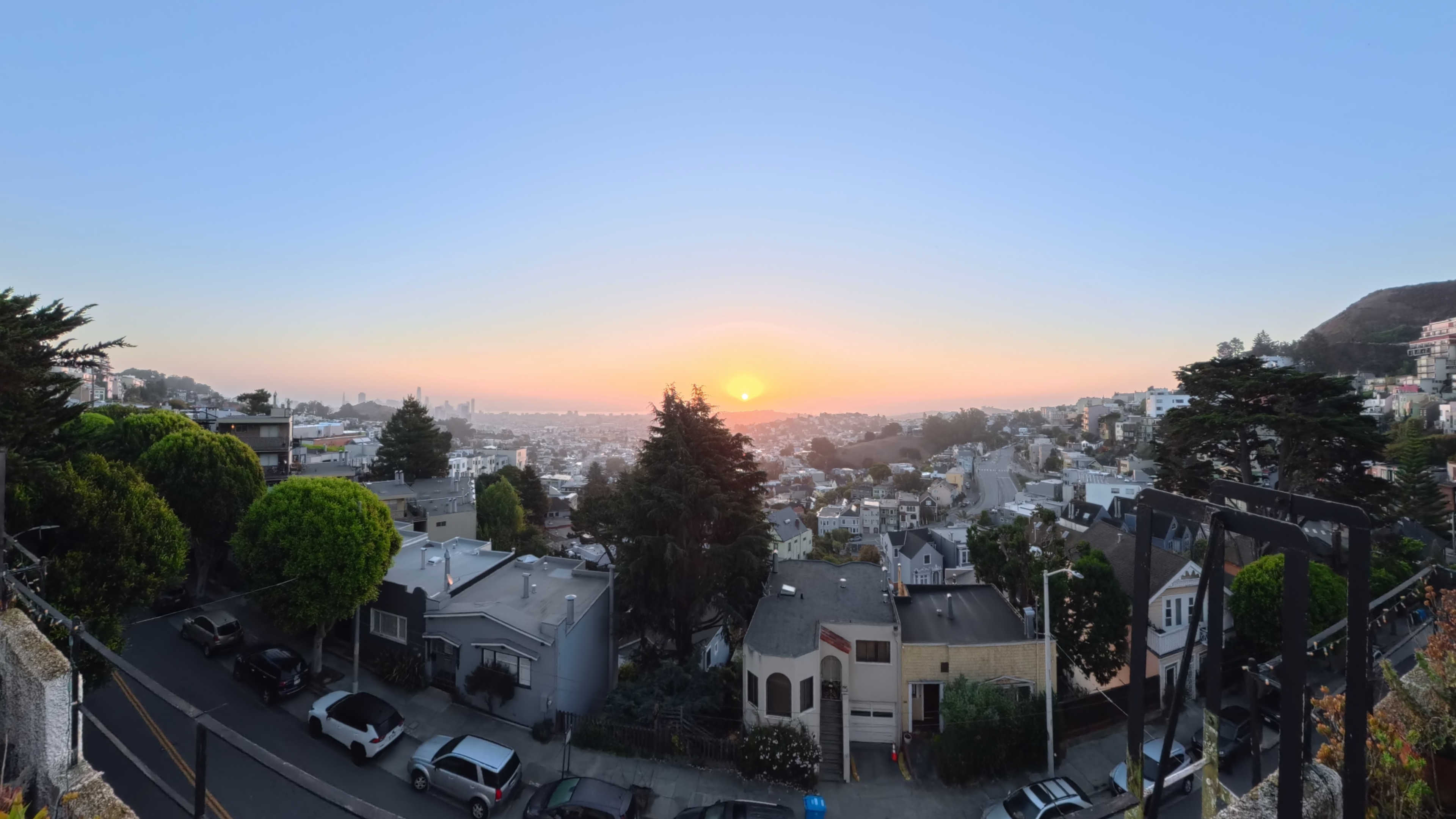 A view of the sunrise over San Francisco