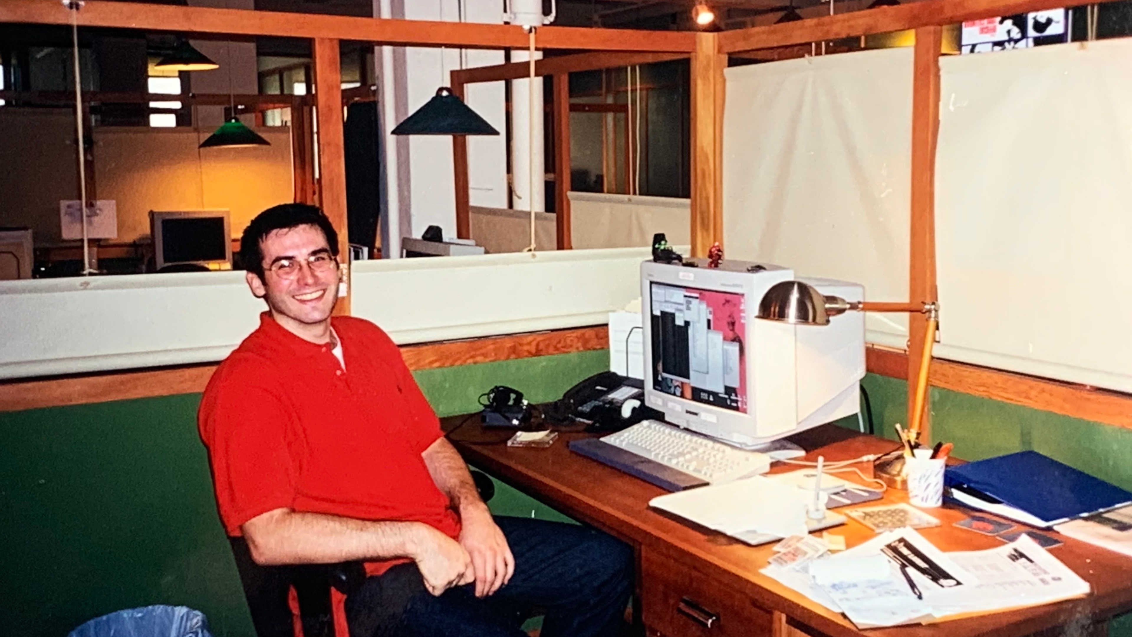 Me as a young man at my desk in a New York agency