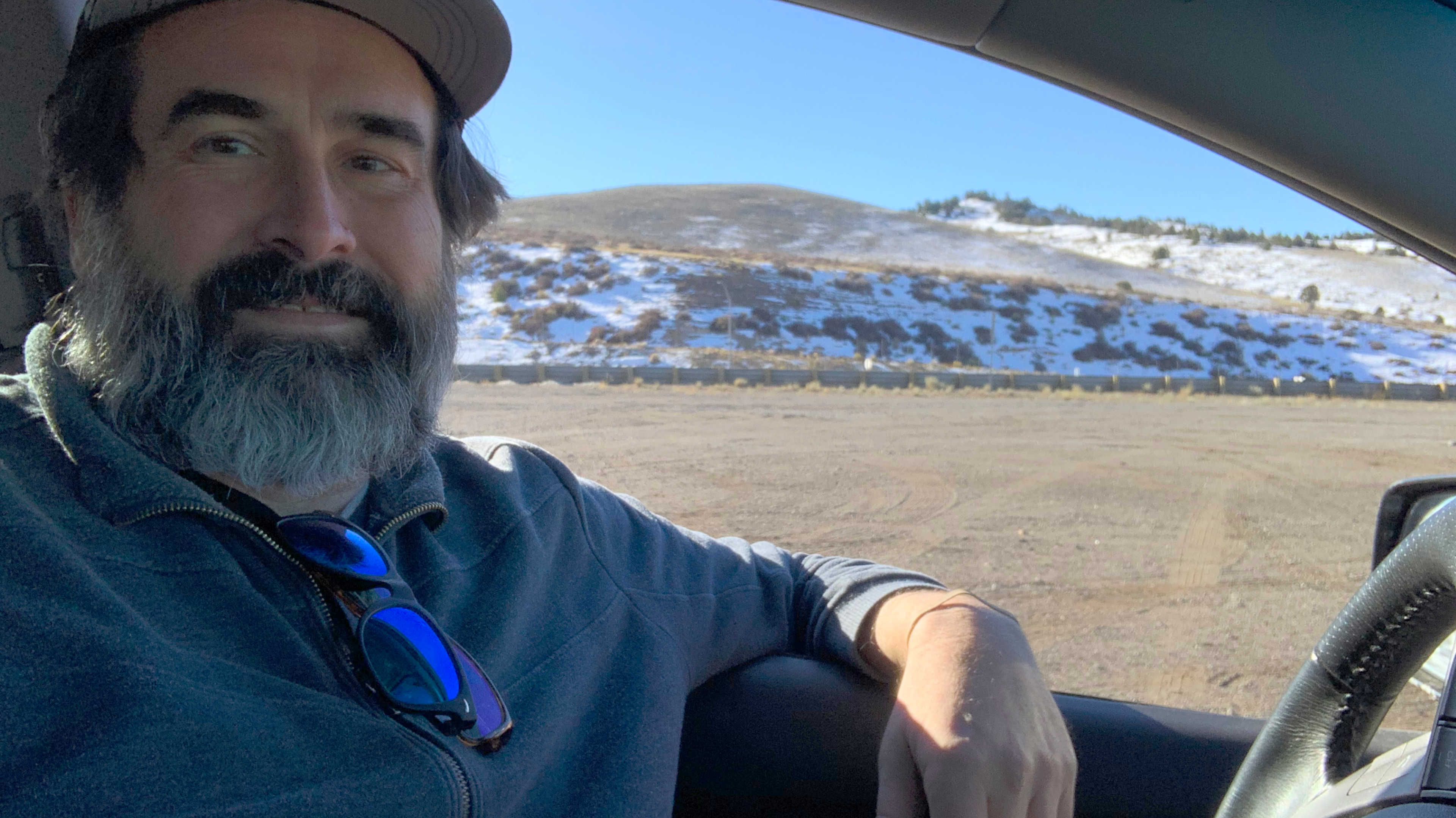 Selfie in the car driving