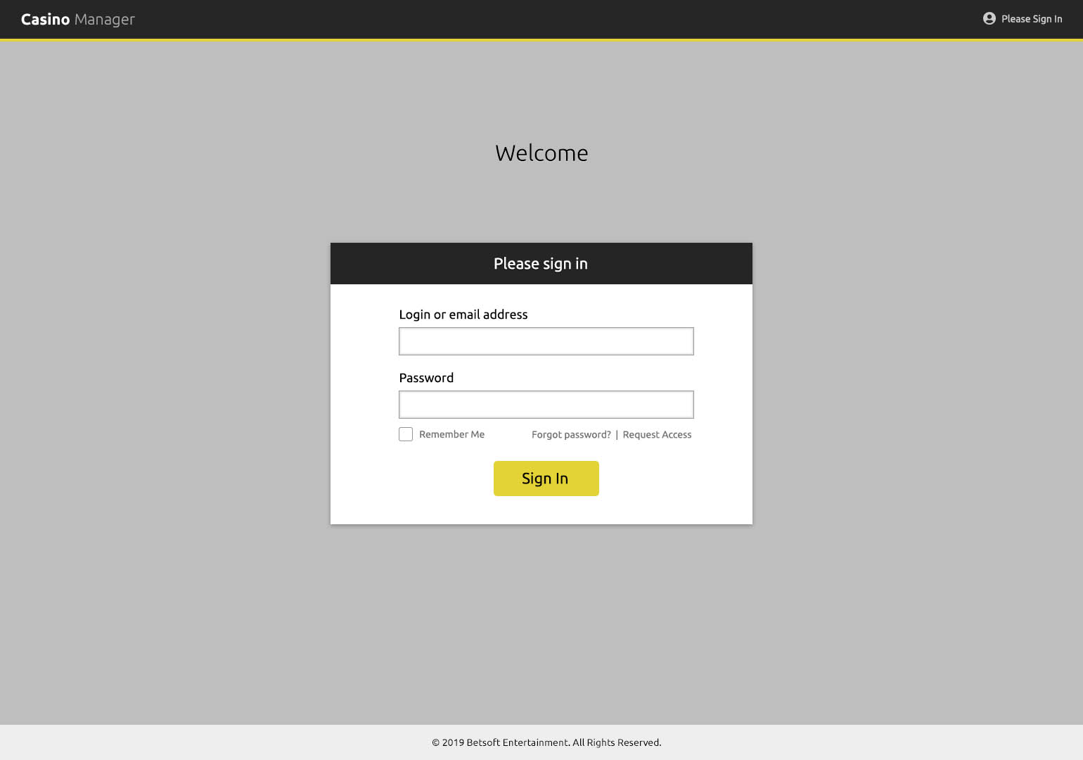 Casino Manager - Login